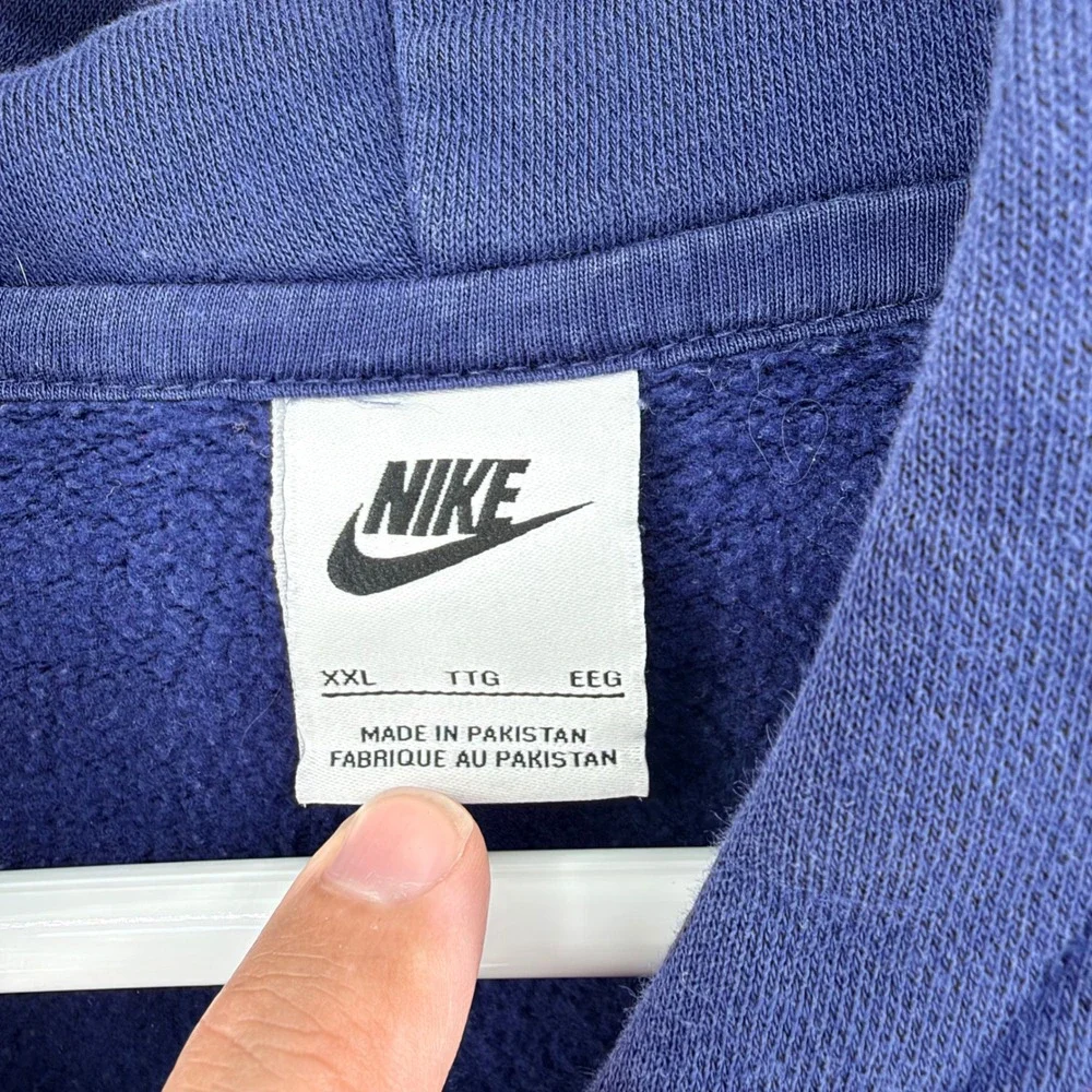 Nike Center Swoosh Fleece Hoodie Oversized Pullover DJ7668-410 XXL Navy Blue